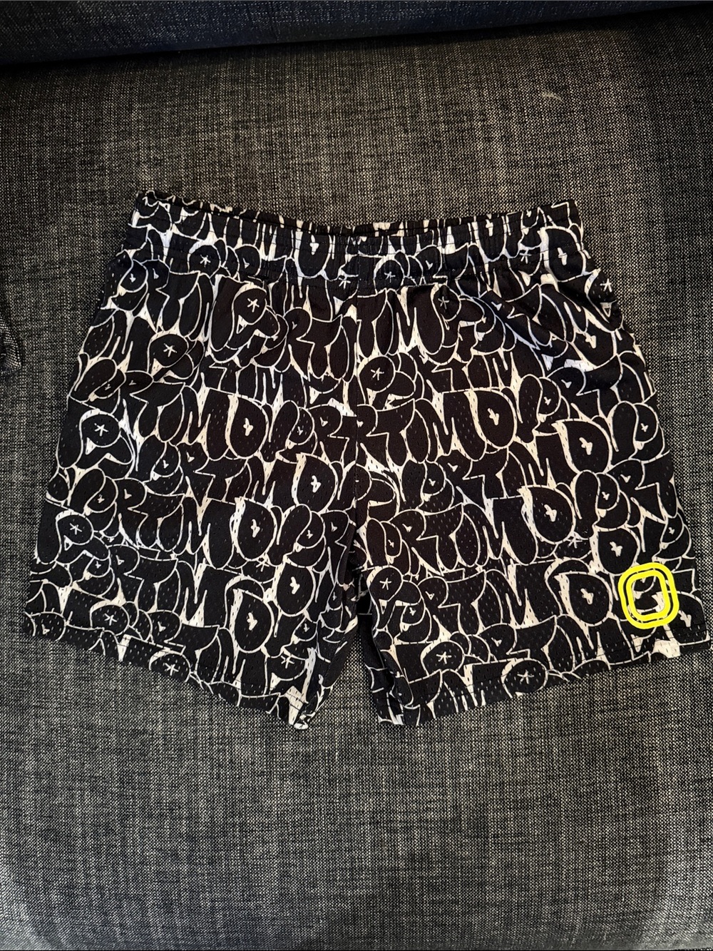 Black & White Graffiti-Print Kids Shorts